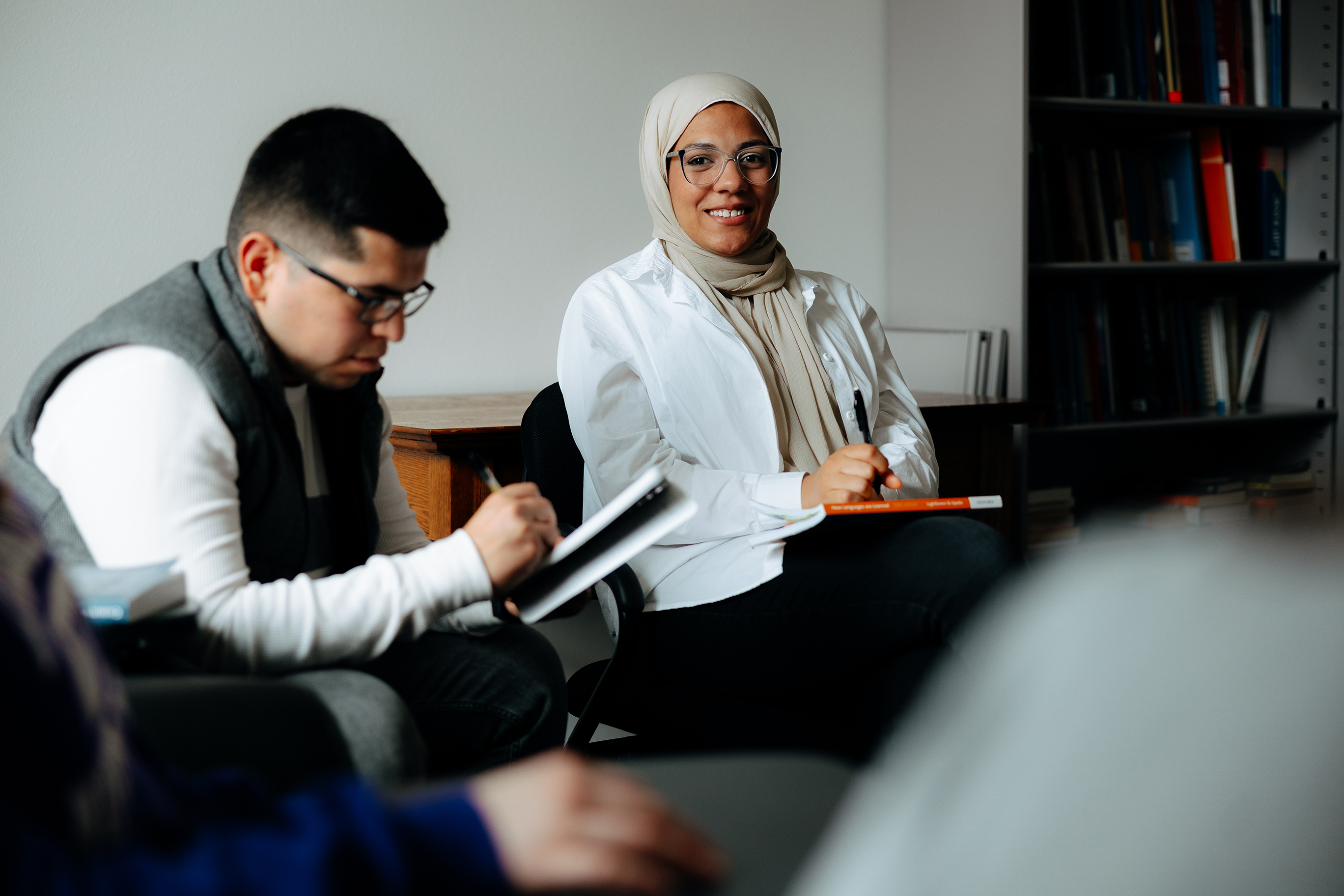 Scholars having a conversation